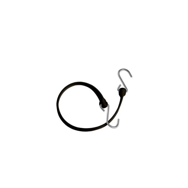 Our Remedy The Better Bungee 153; BBS12GBK 12" Bungee Strap with Galvanized Triangle S Hook - Black BBS12GBK - main